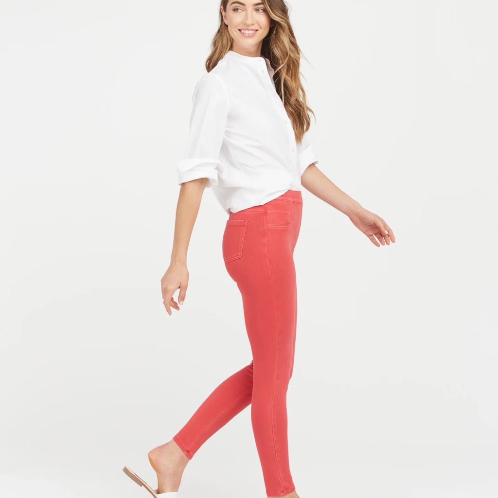 Nwt Spanx Ankle Jeanish Leggings/ Size Xs/ Island Red